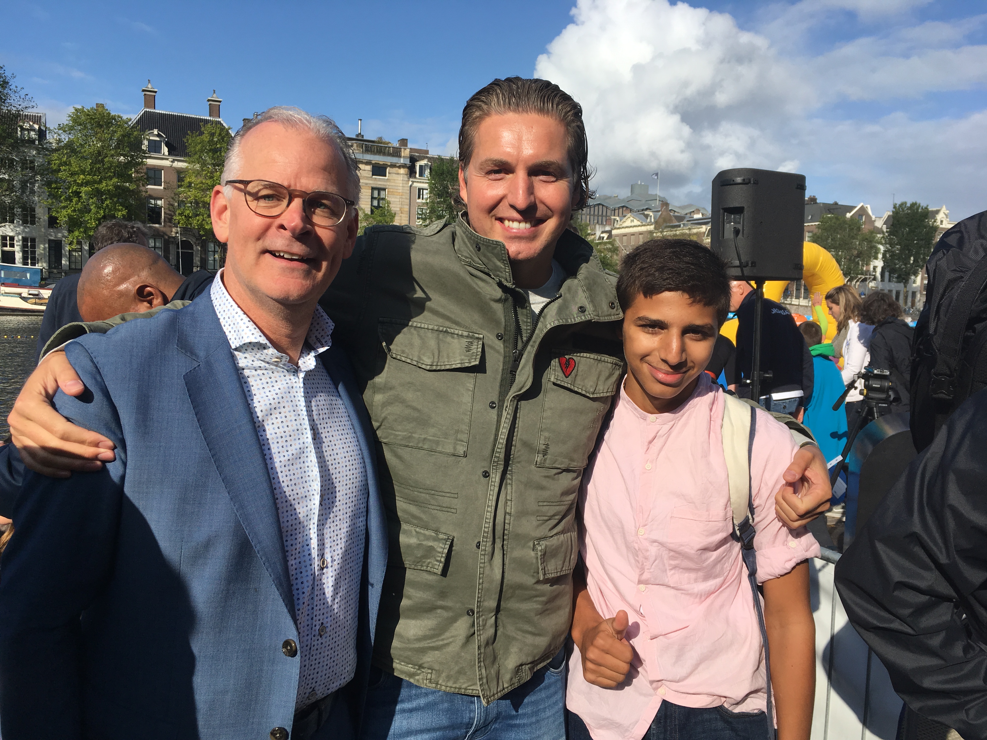 2019, opening Amsterdam City Swim met Peter Smit (links) en Pieter van den Hoogenband (midden)