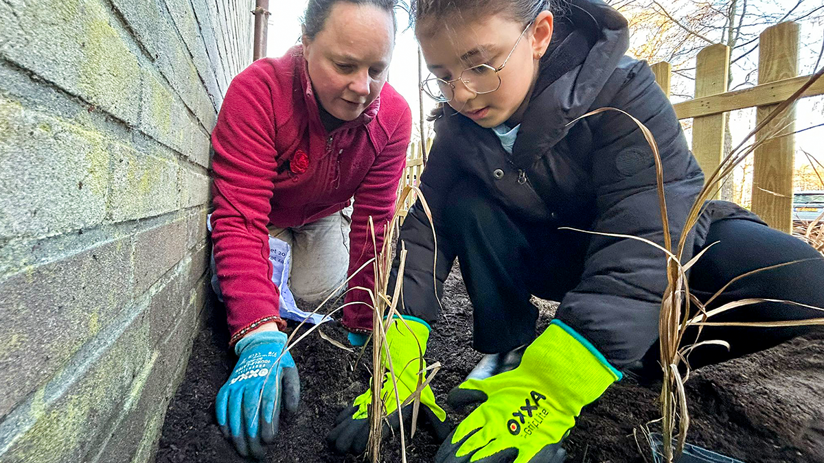 Bewoners planten een boom in de tuin.png
