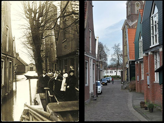 Kerkepad in Nieuwendam ondergelopen in 1916